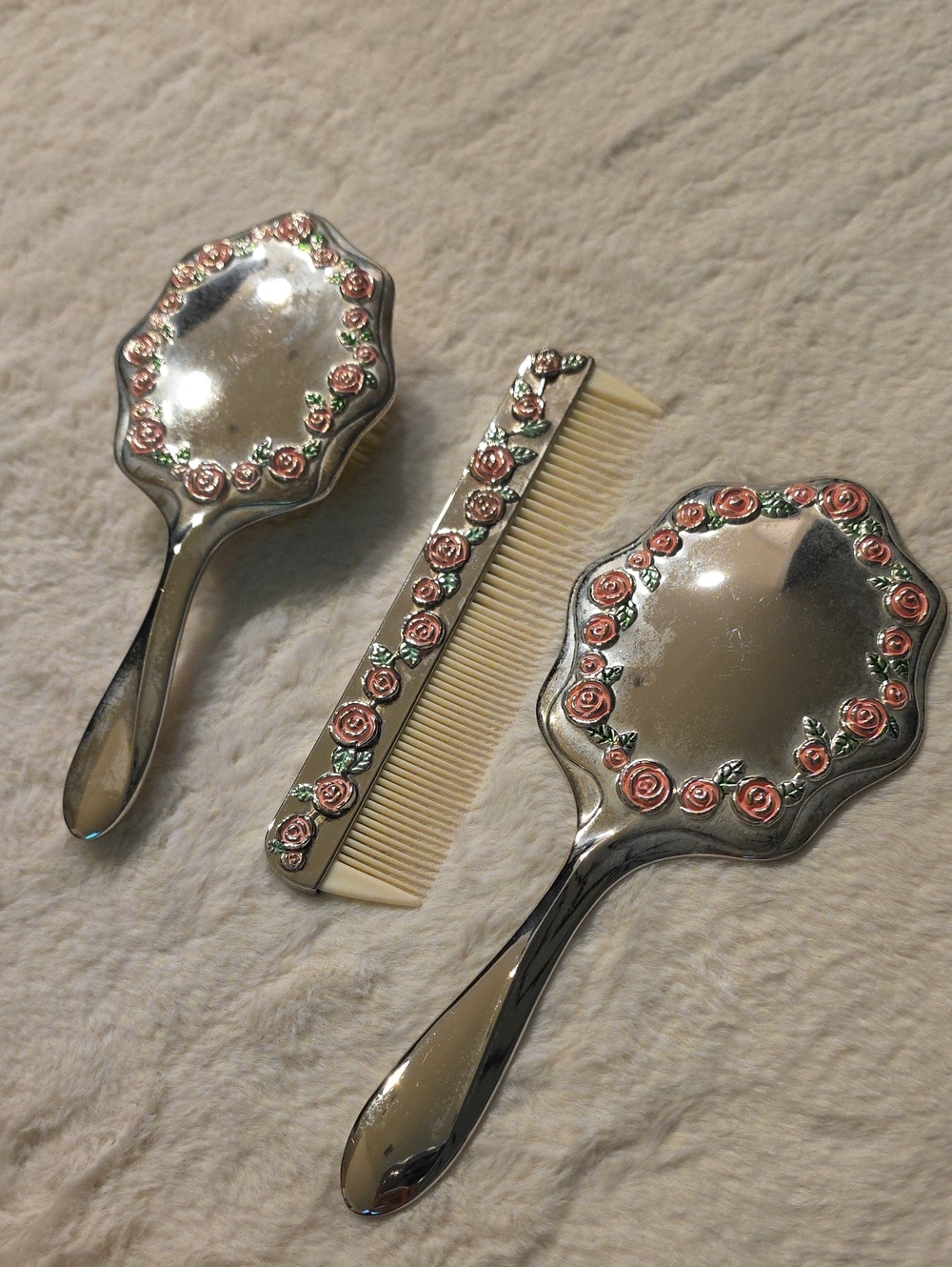 Vintage Studio Silversmith's SILVERPLATED 3-piece VANITY SET